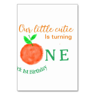 Our little cutie orange one birthday citrus fruit table number