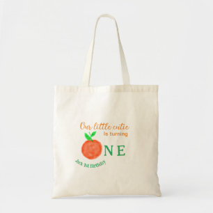 Our little cutie orange one birthday citrus fruit  tote bag