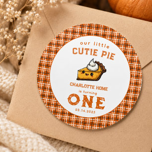 Our Little Cutie Pi Day 1st Birthday Classic Round Sticker