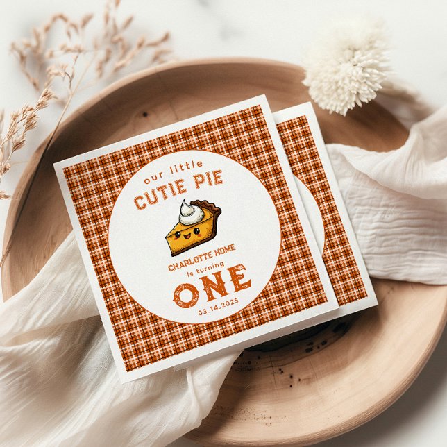 Our Little Cutie Pi Day 1st Birthday Napkin (Creator Uploaded)