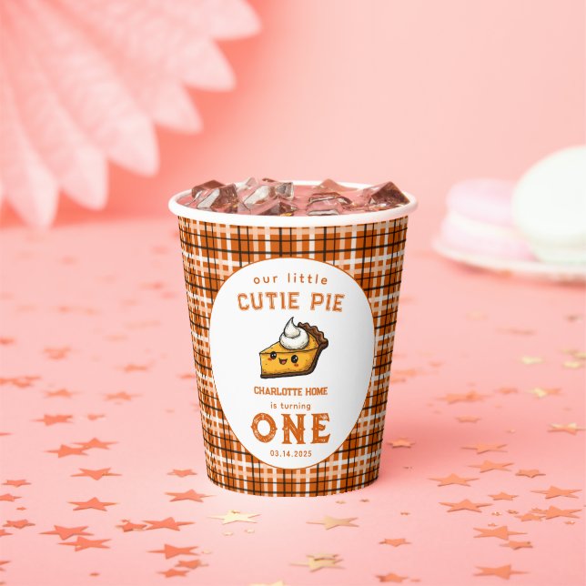 Our Little Cutie Pi Day 1st Birthday Paper Cups (Insitu)