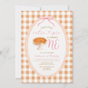 Our Little Cutie Pie Is Turning One 1st Birthday Invitation
