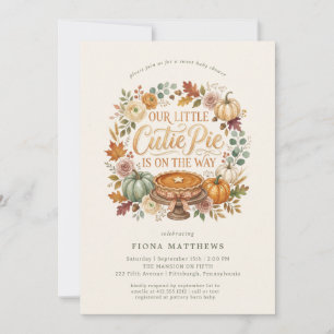 Our Little Cutie Pie Sage Green Fall Baby Shower Invitation