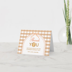Our Little Cutie Pie Thank You Card Gingham Fall