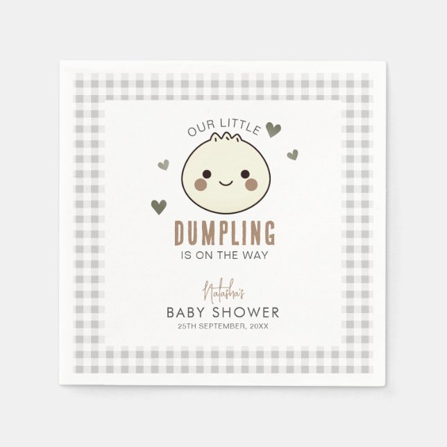 Our Little Dumpling Gender Neutral Baby Shower Napkin (Front)