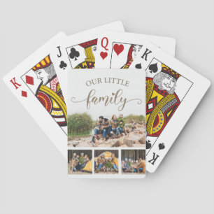 Our Little Family 4 Photo Collage Playing Cards