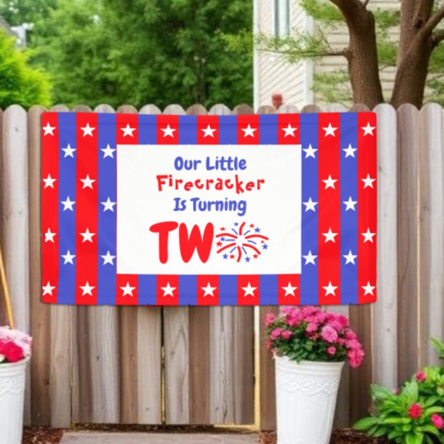 Our Little Firecracker 2nd Birthday Banner (Creator Uploaded)