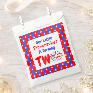 Our Little Firecracker 2nd Birthday Favour Bags