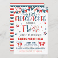 Our Little Firecracker 2nd Birthday Invitation