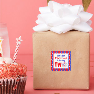 Our Little Firecracker 2nd Birthday Square Sticker