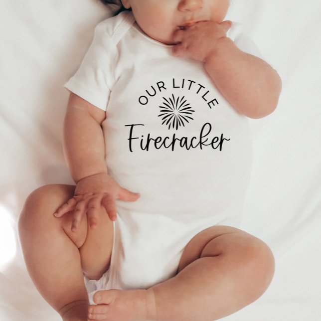 Our Little Firecracker - 4th of July Baby T-Shirt Baby Bodysuit (Creator Uploaded)