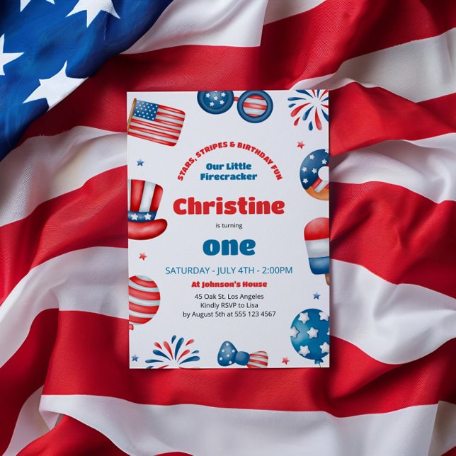 Our Little Firecracker Birthday Party Invitation (Creator Uploaded)