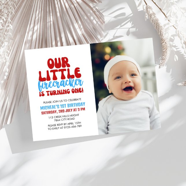 Our Little Firecracker is Turning One Invitation (Creator Uploaded)