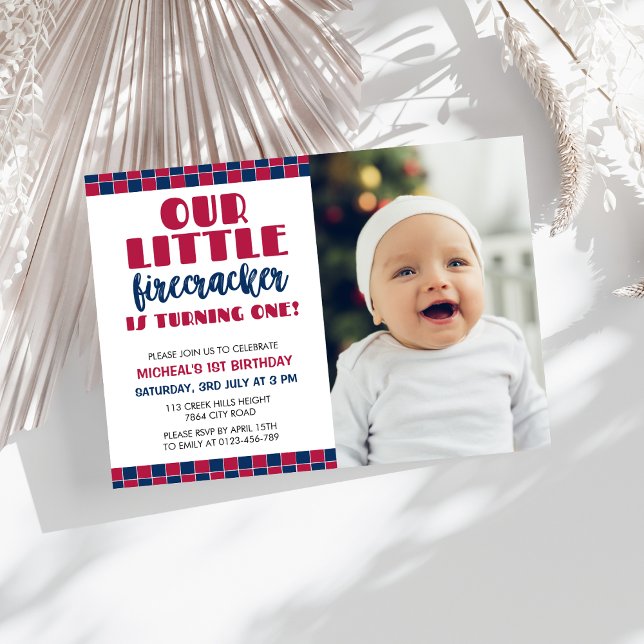 Our Little Firecracker is Turning One Invitation (Creator Uploaded)
