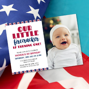 Our Little Firecracker is Turning One Invitation