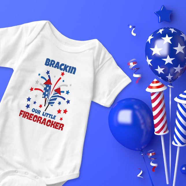“Our Little Firecracker” Personalised  Baby Bodysuit (Creator Uploaded)