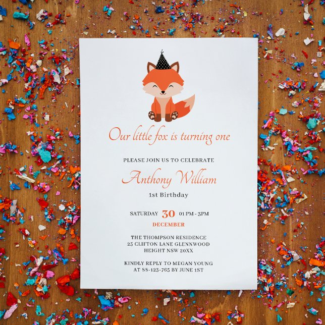 Our little fox Birthday  Invitation (Creator Uploaded)