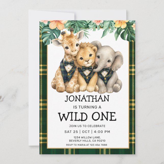 Our Little Gent is Turning Wild One Invitation (Front)