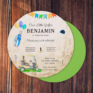 Our Little Golfer Green Golf Ball 1st Birthday