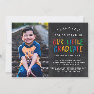 OUR LITTLE GRADUATE CHALKBOARD GRADUATION THANK YOU CARD
