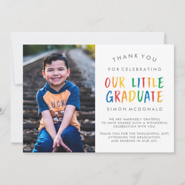 OUR LITTLE GRADUATE | GRADUATION THANK YOU CARD (Front)