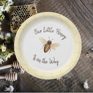 Our Little Honey Baby Shower Paper Plate
