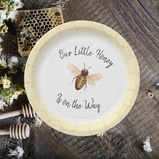 Our Little Honey Baby Shower Paper Plate