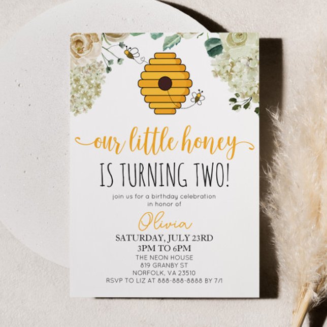 Our Little Honey Bumble Bee Birthday Party Invitation (Creator Uploaded)