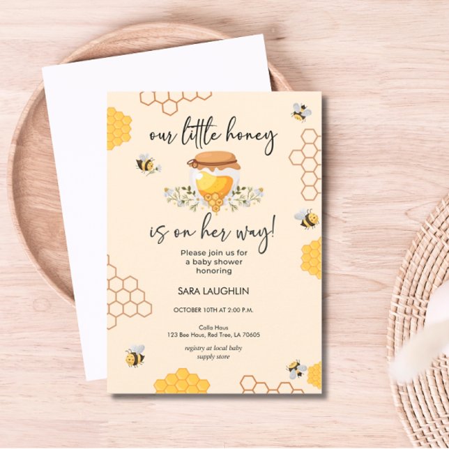 Our Little Honey Is On Her Way  Baby Shower  Invitation (Our Little Honey Is on Her way)