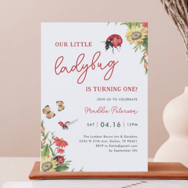 Our Little Lady Girl 1st Birthday Party Invitation (Creator Uploaded)