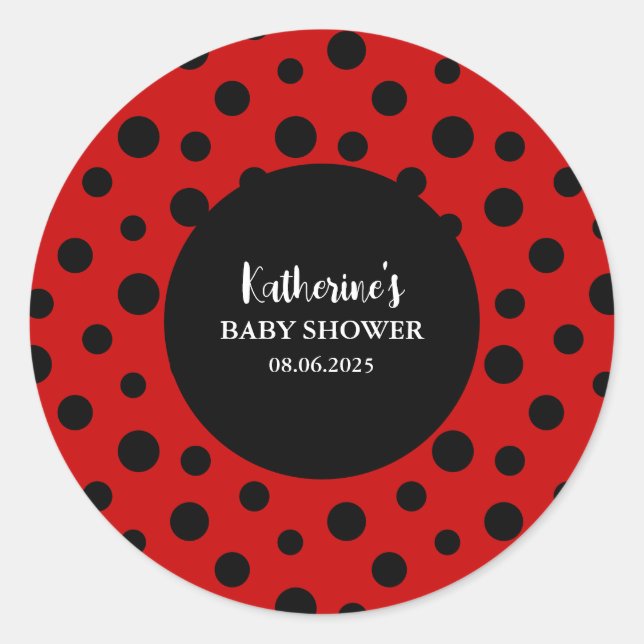 Our little lady is on her way girl baby shower  classic round sticker (Front)