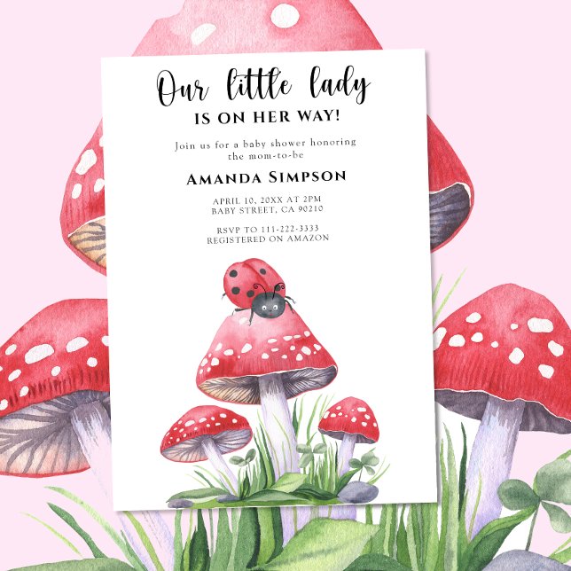 Our Little Lady Is On The Way Baby Shower Invitation (Creator Uploaded)