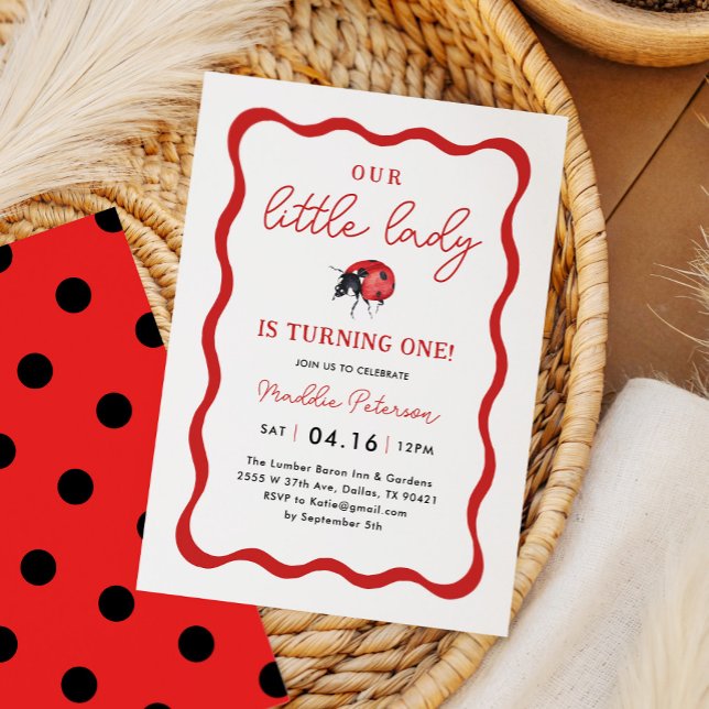 Our Little Ladybug Girl 1st Birthday Party Invitation (Creator Uploaded)