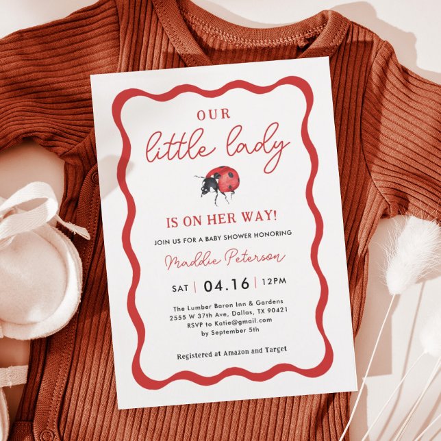Our Little Ladybug Girl Baby Shower Invitation (Creator Uploaded)