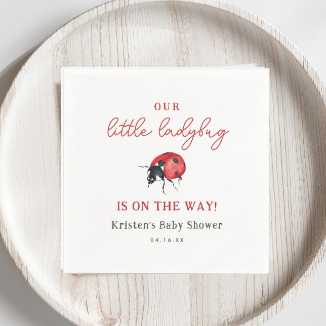 Our Little Ladybug Girl Baby Shower  Napkin (Creator Uploaded)