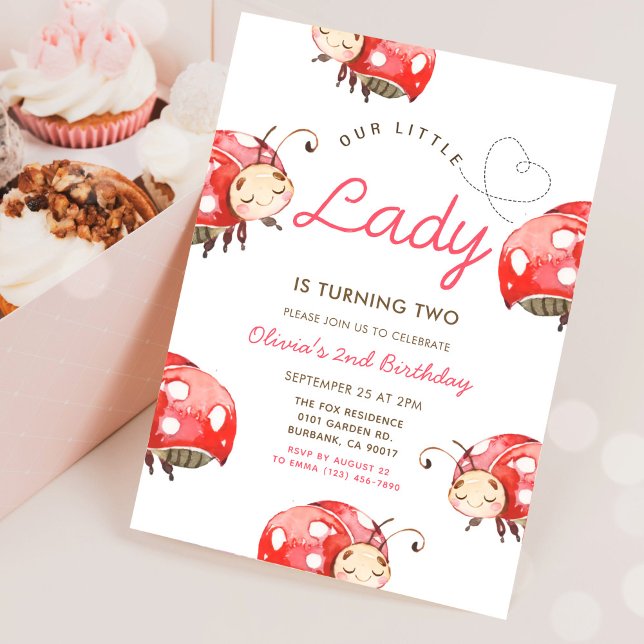 Our Little Ladybug Girl Birthday Party Invitation (Creator Uploaded)