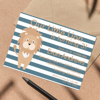 Our little lion, Lion Birthday, jungle birthday Invitation