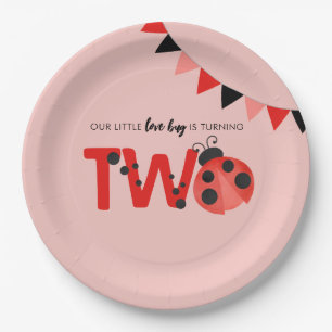 Our Little Love Bug is Turning Two Ladybug Paper Plate