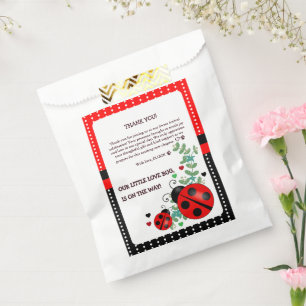 Our Little Love Bug Red Black Baby Shower Favour Bags