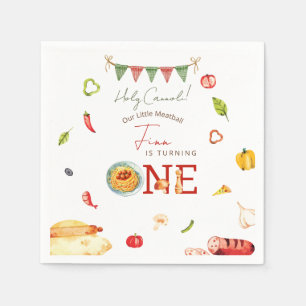 Our Little Meatball 1st Birthday Napkin