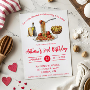 Our Little Meatball is Celebrating a Birthday!  Invitation