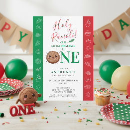 Our Little Meatball is One Birthday Party Invitation