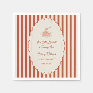 Our little meatball is turning one 1st Birthday  Napkin