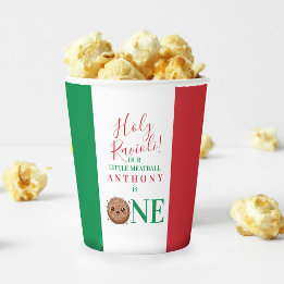 Our Little Meatball is Turning One Birthday Party Paper Cups