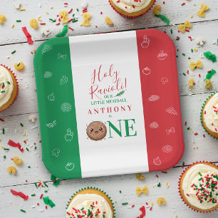 Our Little Meatball is Turning One Birthday Party  Paper Plate