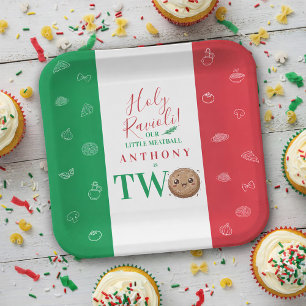 Our Little Meatball is Turning Two Birthday Party  Paper Plate