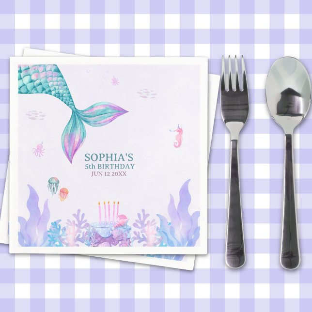 Our Little Mermaid Birthday Party Napkin (Creator Uploaded)