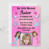 Our Little Mermaid with child photo birthday party