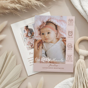 Our Little Miracle Baby Birth Stats Newborn Photos Announcement