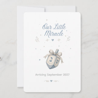 Our Little Miracle Hanukkah Pregnancy Announcemen Invitation